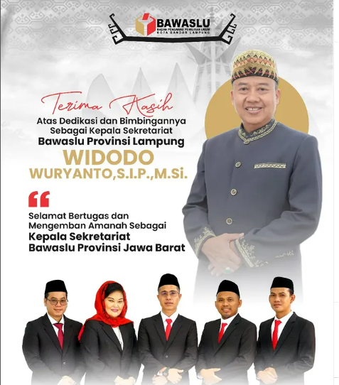 Bawaslu Kota Bandar Lampung Sampaikan Ucapan Terima Kasih dan Doa untuk Widodo Wuryanto yang Mengemban Amanah Baru di Bawaslu Provinsi Jawa Barat