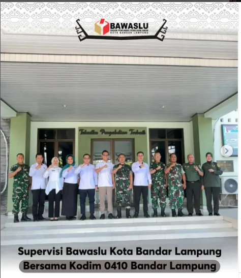 Perkuat Koordinasi Pengawasan Pemilu, Bawaslu Kota Bandar Lampung Audiensi dengan Kodim 0410