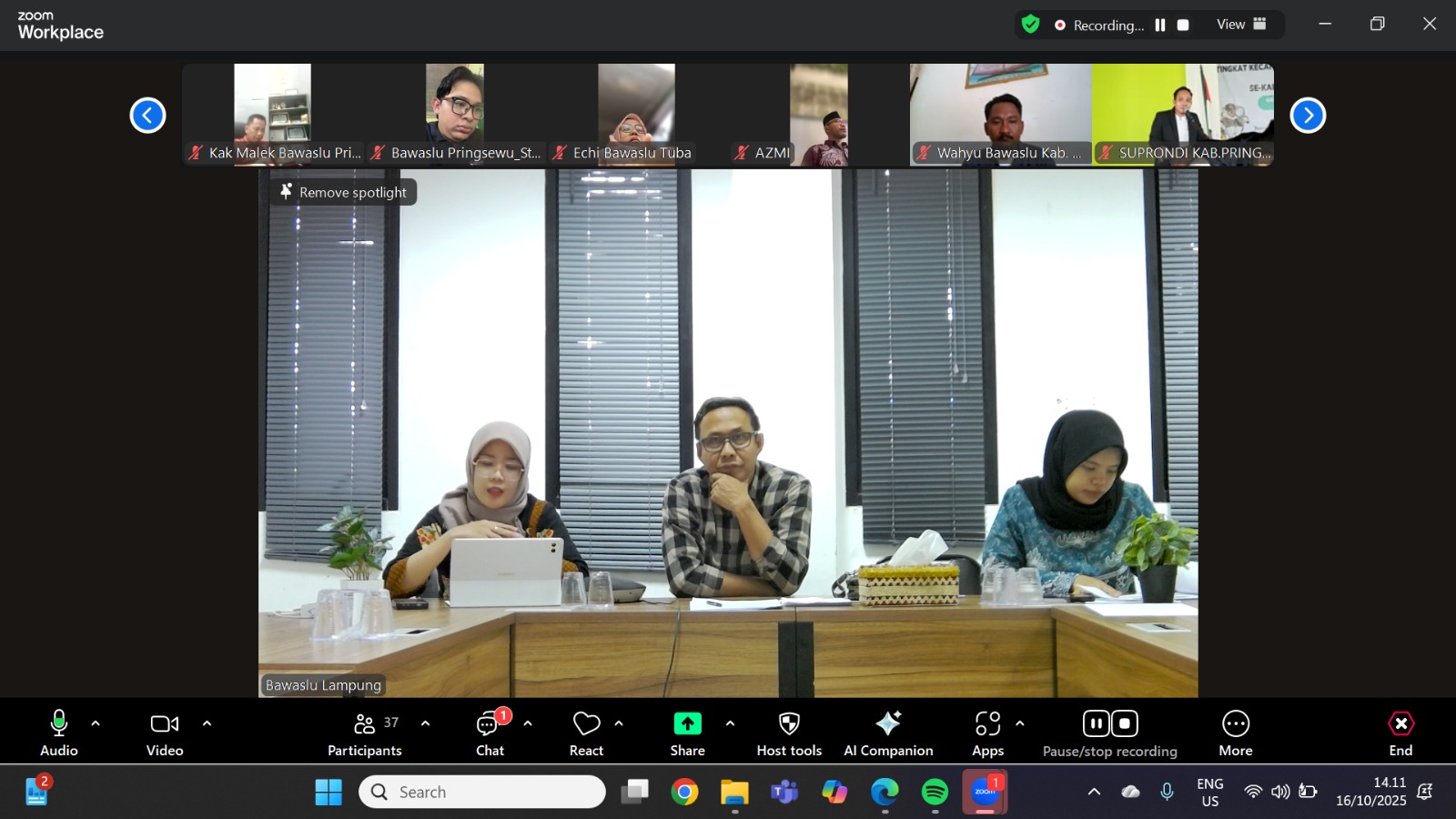 Bawaslu Provinsi Lampung Gelar Sosialisasi Assessment dan Penilaian Kehumasan Bagi Bawaslu Kabupaten/Kota se-Provinsi Lampung Tahun 2025