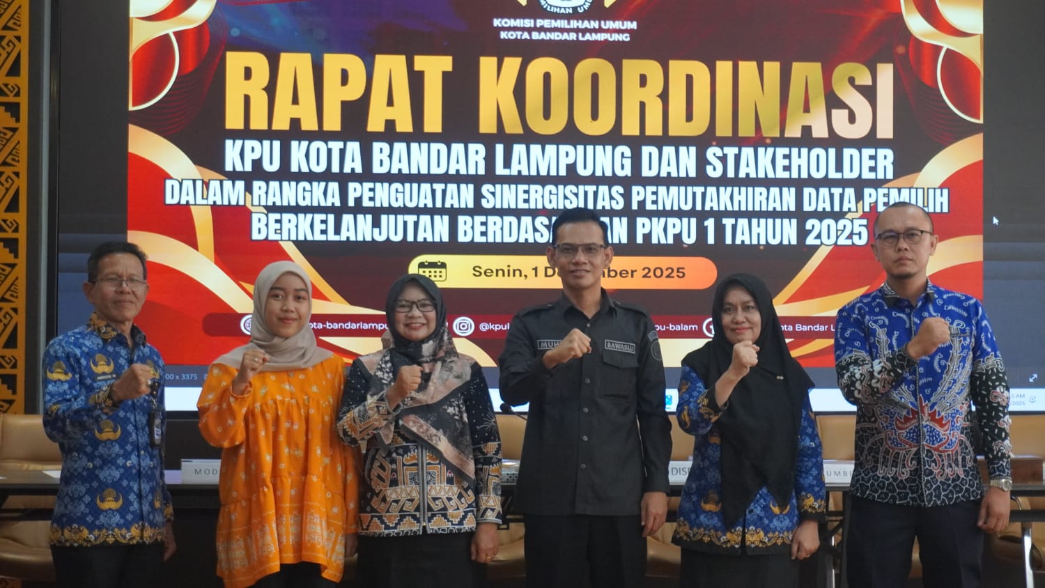 KPU Kota Bandar Lampung Undang Bawaslu sebagai Narasumber dalam Rapat Koordinasi Pemutakhiran Data Pemilih Berkelanjutan