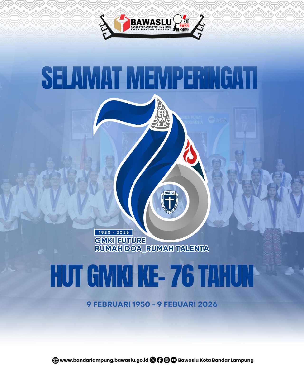 Bawaslu Kota Bandar Lampung Sampaikan Ucapan Selamat HUT GMKI ke-76, Dorong Semangat Kolaborasi Generasi Muda