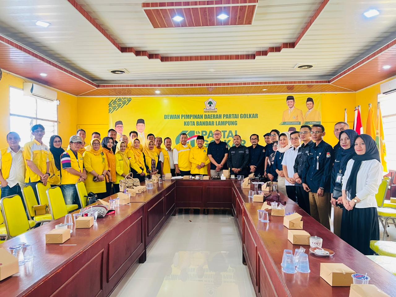 KPU dan Bawaslu Kota Bandar Lampung Jalin Kordinasi dengan DPD II Partai Golkar, Dorong Pemutakhiran Data Parpol Berkelanjutan