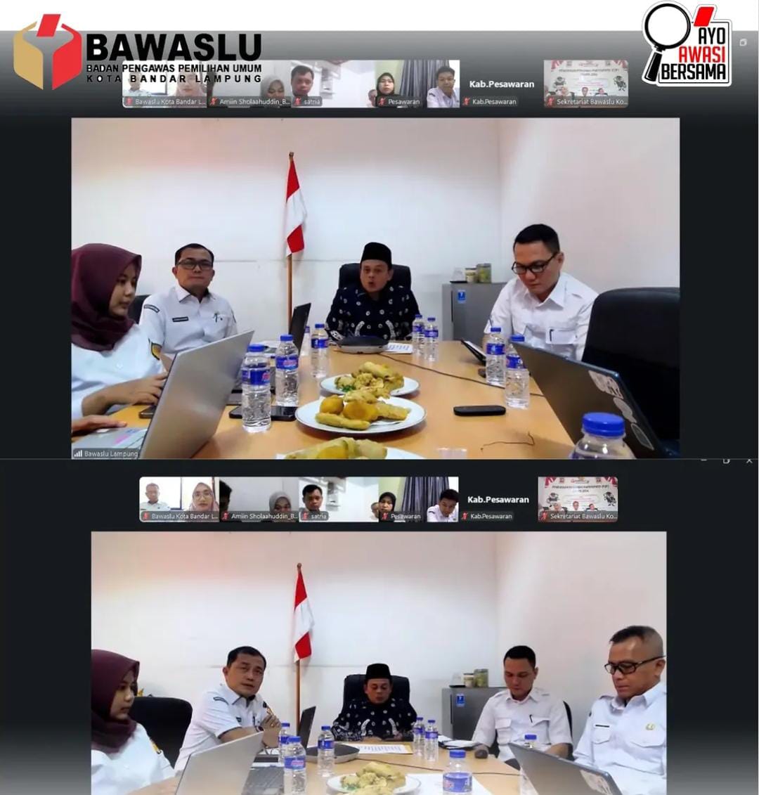 Bawaslu Kota Bandar Lampung Ikuti Evaluasi Pelaporan Pertanggungjawaban Dana Hibah Pilkada 2024
