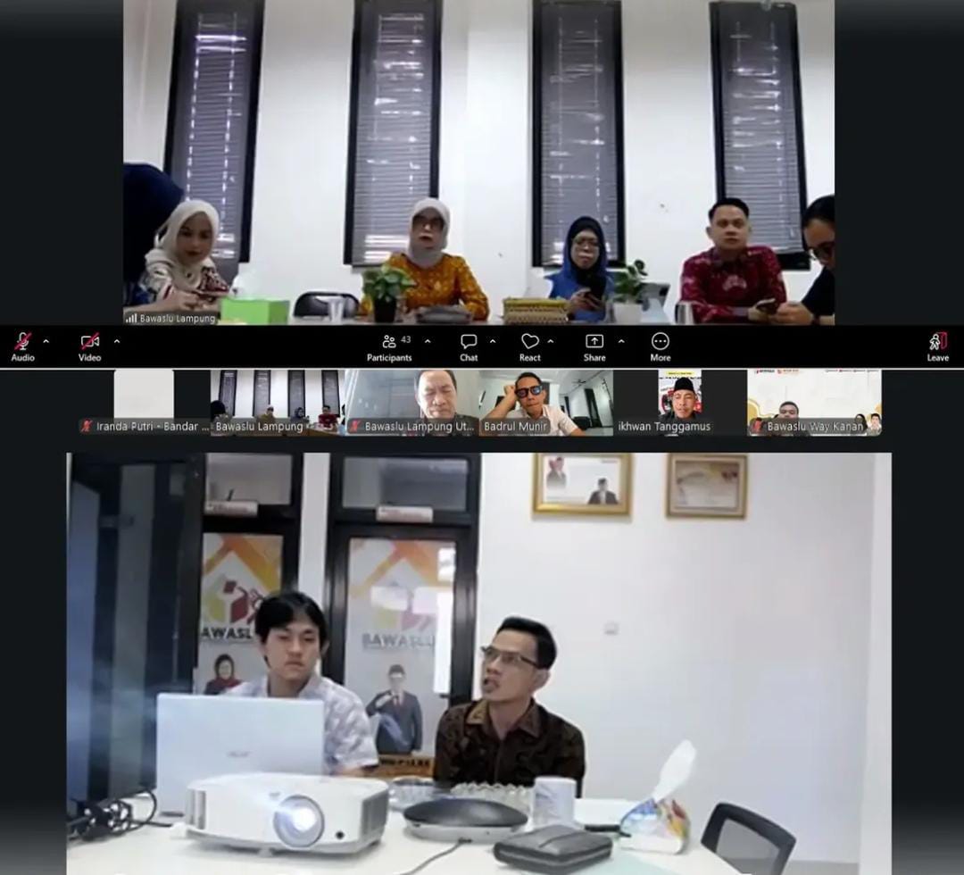 Bawaslu Kota Bandar Lampung Ikuti Rapat Konsolidasi Hasil Pengawasan Pemutakhiran Data Pemilih Berkelanjutan Triwulan II