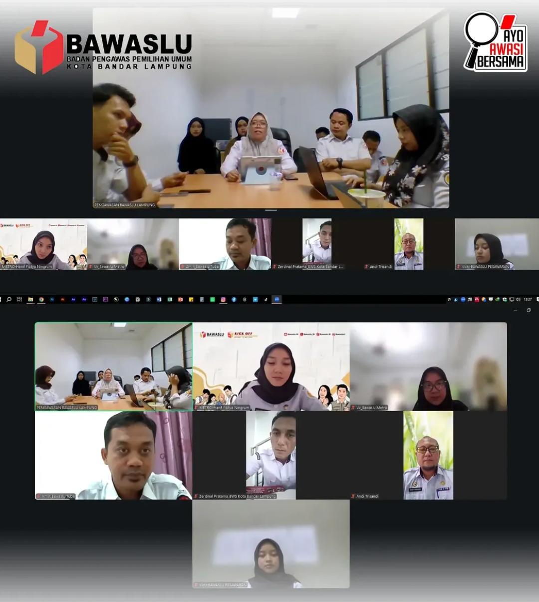 Bawaslu Kota Bandar Lampung Ikuti Rapat Evaluasi Pendidikan Pengawas Partisipatif Tahun 2026