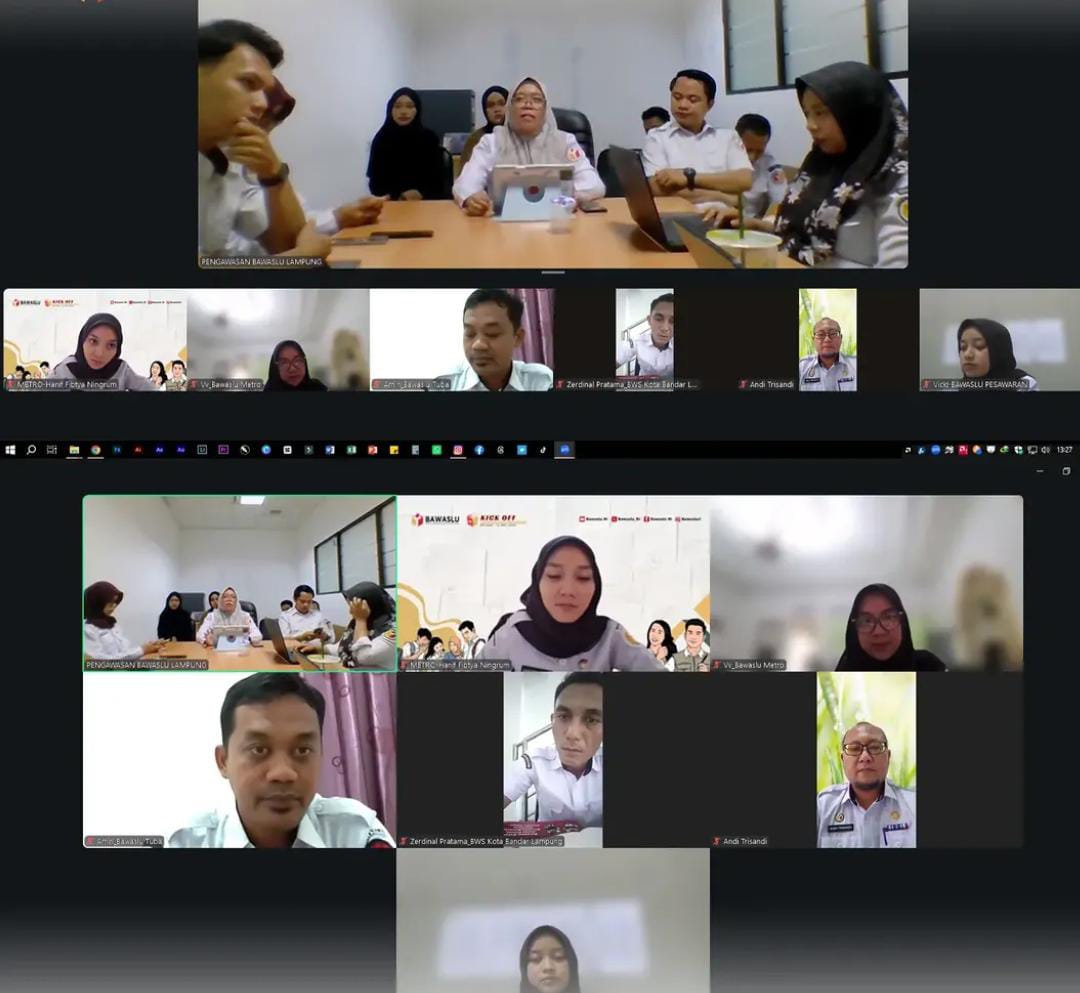 Bawaslu Kota Bandar Lampung Ikuti Rapat Evaluasi Pendidikan Pengawas Partisipatif Tahun 2026