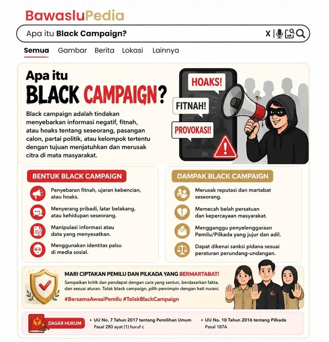 Bawaslu Ajak Masyarakat Tolak Black Campaign demi Mewujudkan Pemilu dan Pilkada Bermartabat