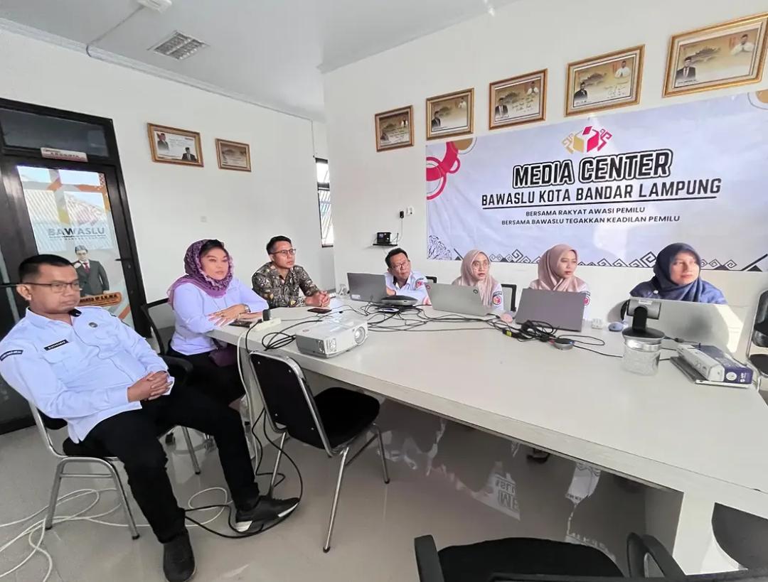 Bawaslu Kota Bandar Lampung Ikuti Evaluasi Pelaporan Pertanggungjawaban Dana Hibah Pilkada