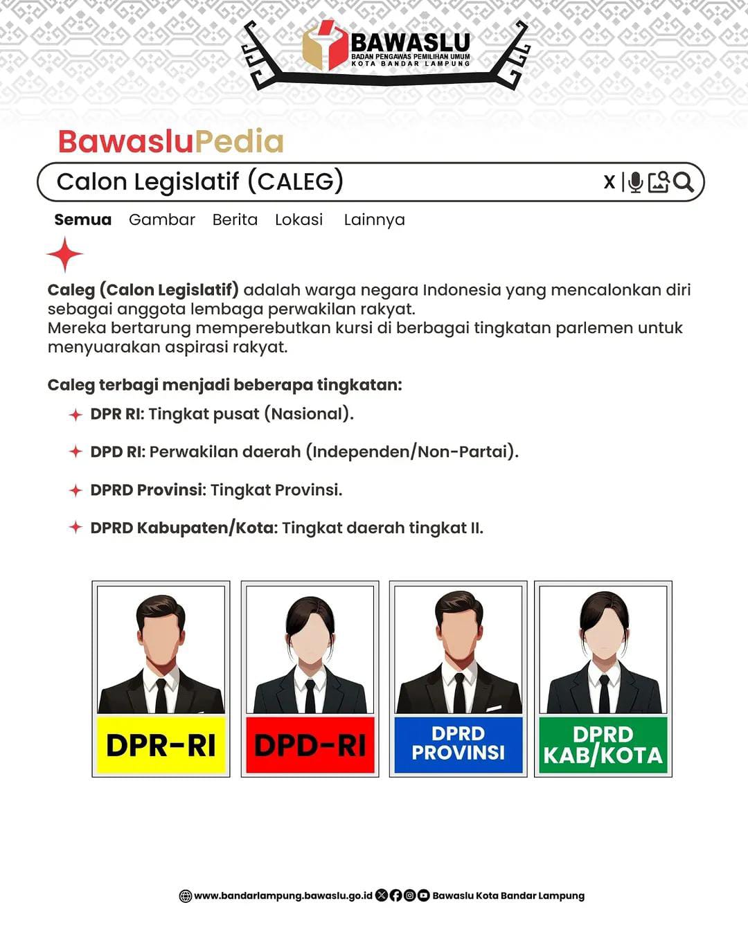 Bawaslu Kota Bandar Lampung Edukasi Masyarakat Melalui BawasluPedia tentang Pengertian Calon Legislatif
