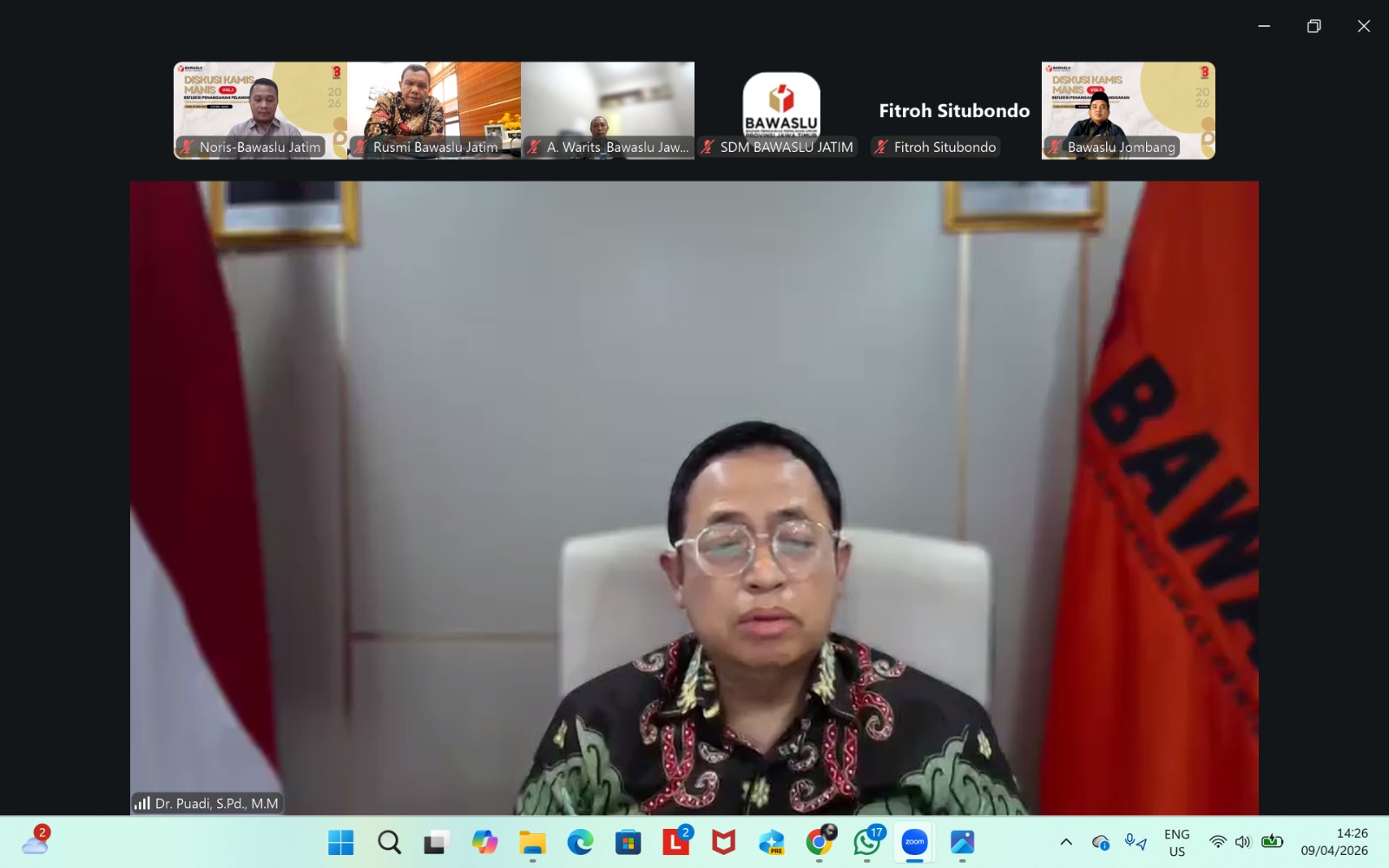 Bawaslu Perkuat Kapasitas Pengawasan Lewat Forum Kamis Manis