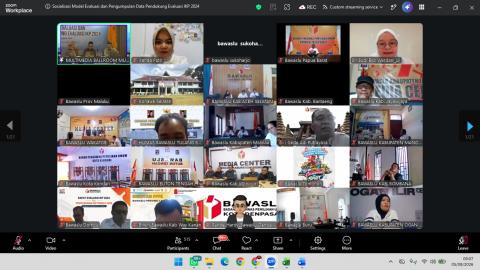 Bawaslu Kota Bandar Lampung Ikuti Sosialisasi Model Evaluasi dan Pengumpulan Data Pendukung IKP 2024