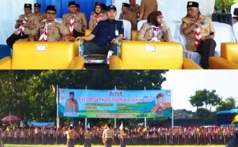 Anggota Bawaslu Kota Bandar Lampung Muhammad Muhyi Ikuti Apel Besar Hari Pramuka Tingkat Kwarcab Kota Bandar Lampung