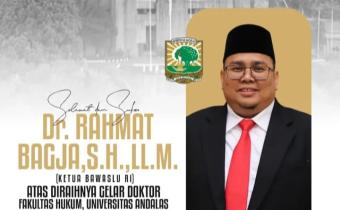 Ketua Bawaslu RI Raih Gelar Doktor dari Universitas Andalas, Bawaslu Kota Bandar Lampung Beri Ucapan Selamat dan Apresiasi Tinggi