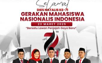 Bawaslu Kota Bandar Lampung Ucapkan Selamat Dies Natalis ke-71 GMNI: “Bersatu Lawan Penjajah Gaya Baru”