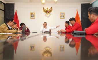 Sambangi Bawaslu, Totok Apresiasi Kepedulian GMNI pada Demokrasi