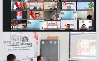 Sekretariat Bawaslu Kota Bandar Lampung Ikuti Rapat Pembinaan dan Evaluasi Jajaran Sekretariat Bersama Bawaslu RI