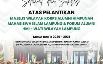 Bawaslu Kota Bandar Lampung Sampaikan Ucapan Selamat atas Pelantikan Pengurus MW KAHMI dan FORHATI Lampung Masa Bakti 2026–2031
