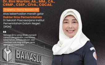 Bawaslu Kota Bandar Lampung Ucapkan Selamat kepada Inspektur Utama Bawaslu RI atas Raihan Gelar Doktor